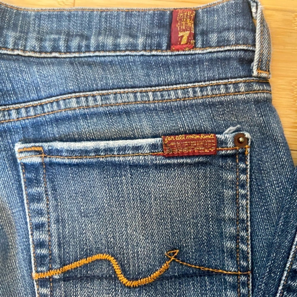 7 For All Mankind Dark Wash Ankle Flare Jeans Size 29 - Picture 3 of 7